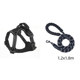 Dog Harness No Pull Breathable Reflective Pet Harness Vest (Option: Black set-XL)