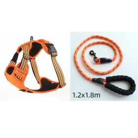 Dog Harness No Pull Breathable Reflective Pet Harness Vest (Option: Orange set-XL)