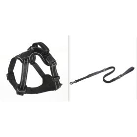 Dog Harness No Pull Breathable Reflective Pet Harness Vest (Option: Black set1-S)