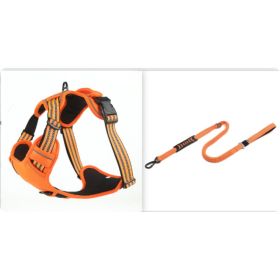 Dog Harness No Pull Breathable Reflective Pet Harness Vest (Option: Orange  set1-L)