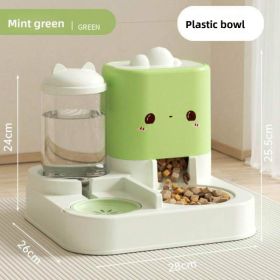 2 In 1 Automatic Pet Feeder And Water Dispenser, Large Capacity 2300ML Feeder & 1000ML Water Bowl, Gravity Refill Anti Spill Stable Pet Food Wate (Option: YD FAD GREEN)