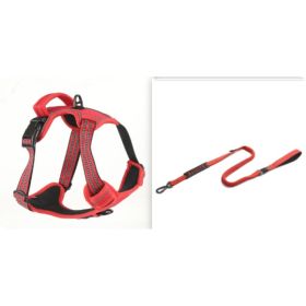 Dog Harness No Pull Breathable Reflective Pet Harness Vest (Option: Red  set1-XL)