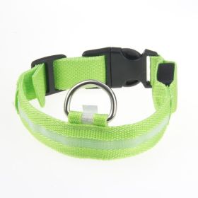 LED Luminous Pet Dog Collar Night (Option: Green Light-Rechargeable L)