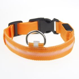 LED Luminous Pet Dog Collar Night (Option: Orange Light-Rechargeable L)