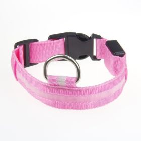 LED Luminous Pet Dog Collar Night (Option: Pink Light-XL)
